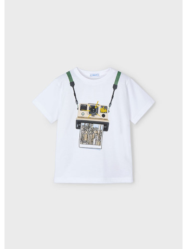 Бяла тениска с фотоапарат Mayoral