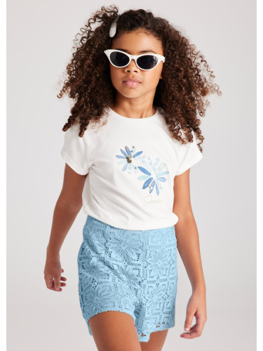 Бяла блуза със сини цветя Mayoral