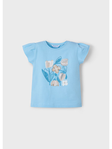 Детска блуза с къс ръкав с цветя Mayoral