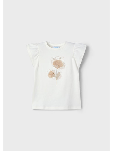Детска блуза с декоративно цвете в бежово Mayoral