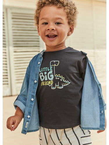 Бебешка блуза в тъмно сиво с динозавър Mayoral