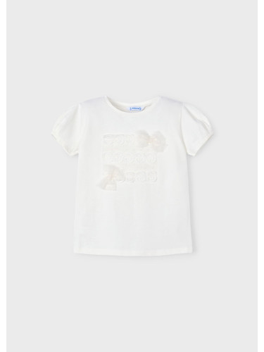 Тениска за момиче в цвят екрю Mayoral