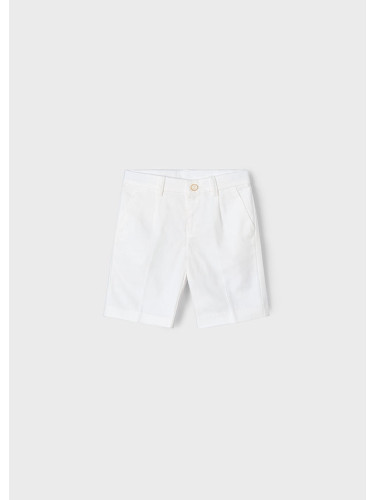Къс ленен панталон в бял цвят Mayoral