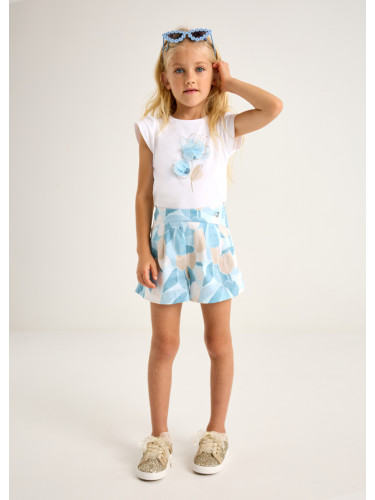 Детска блуза с декоративно цвете в син цвят Mayoral