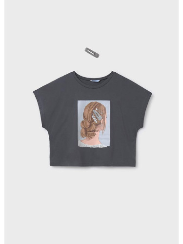 Детска тениска в черен цвят с шнола  Mayoral