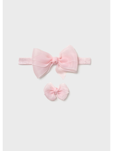 Комплект лента и щипка за коса за бебе в светло розов цвят Mayoral