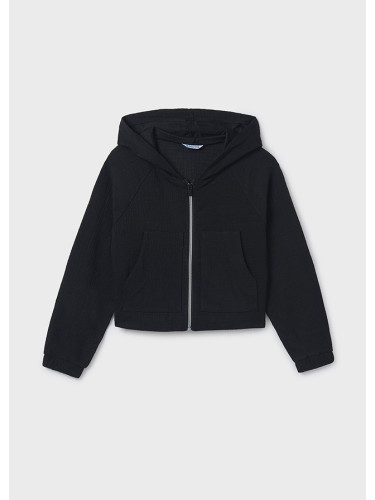 Суитшърт с качулка за момиче в черен цвят Mayoral