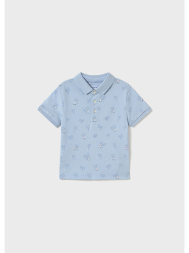 Бебешка блуза с яка и щампи за момче в син цвят Mayoral