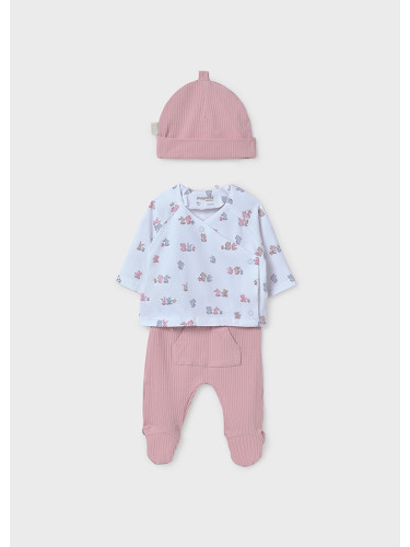Бебешки комплект от три части с шапка в розов цвят Mayoral