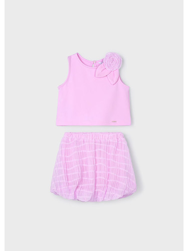 Елегантен сет от пола и потник за момиче в розово Mayoral
