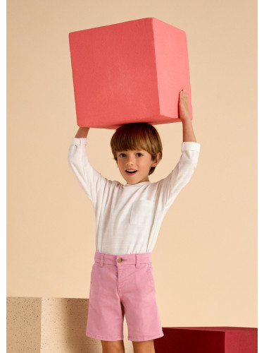 Спортно - елегантни къси панталони за момче в цвят корал  Mayoral