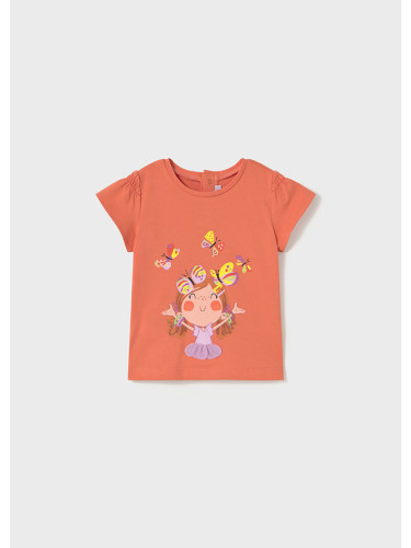 Бебешка блуза с щампа в оранжев цвят Mayoral