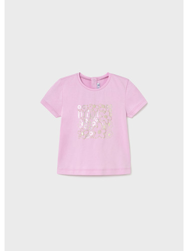 Бебешка розова блуза със златен надпис Mayoral