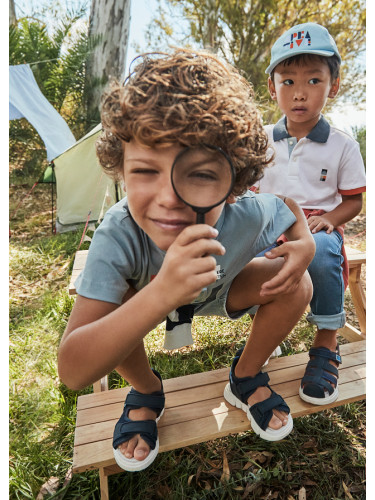 Детска тениска в светлосин цвят с щампа Mayoral