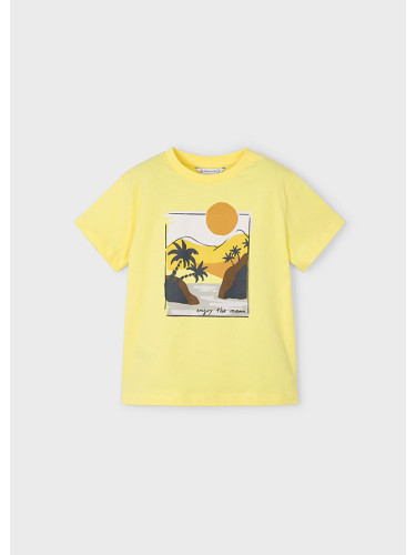 Детска тениска в жълт цвят с щампа Mayoral