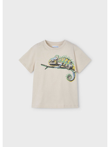 Детска тениска с щампа хамелеон в бежов цвят Mayoral
