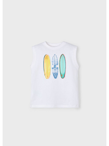 Детски потник в бял цвят с щампа на сърфове Mayoral