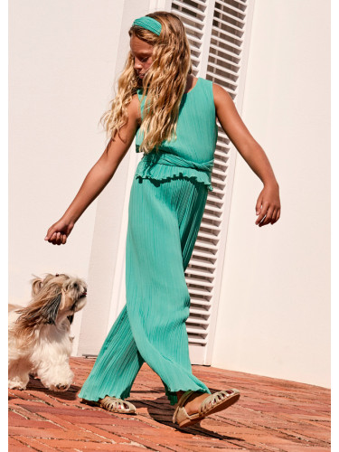 Детски официален плисиран гащеризон в зелено за момиче Abel&Lula