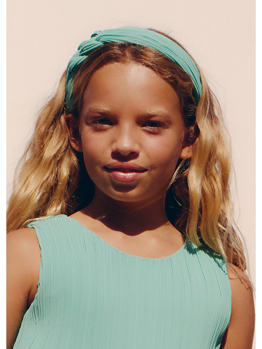 Детска диадема с преплетен ефект в цвят тюркоаз Abel&Lula