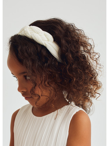 Детска диадема с преплетен ефект в бял цвят Abel&Lula