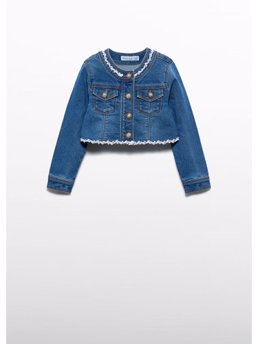 Детско дънково яке с бродерия и тюлена панделка  Abel & Lula