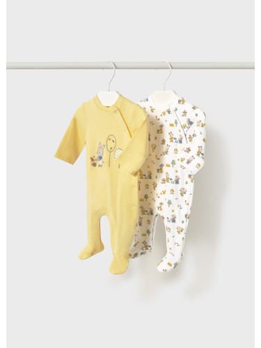 Бебешки комплект от два гащеризона в жълт цвят Mayoral