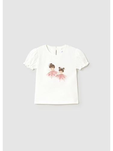 Бебешка тениска с щампа в светлорозов цвят Mayoral