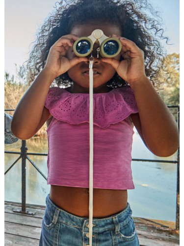 Детска тениска в лилав цвят с рязана дантела Mayoral