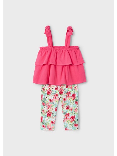 Детски комплект от две части в цикламен цвят с цветя Mayoral