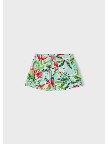 Детски къс панталон в цвят мента с тропически мотиви Mayoral