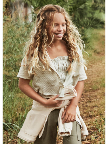 Детска блуза от две части на райета в бежов цвят Mayoral