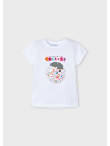 Детска тениска в бял цвят с щампа Mayoral