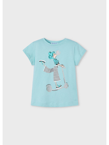 Детска тениска в светлосин цвят с щампа Mayoral