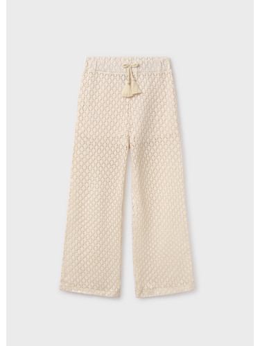 Детски ажурен панталон в цвят екрю Mayoral