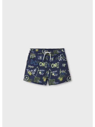 Детски бански тип шорти в тъмносин цвят с щампа Mayoral