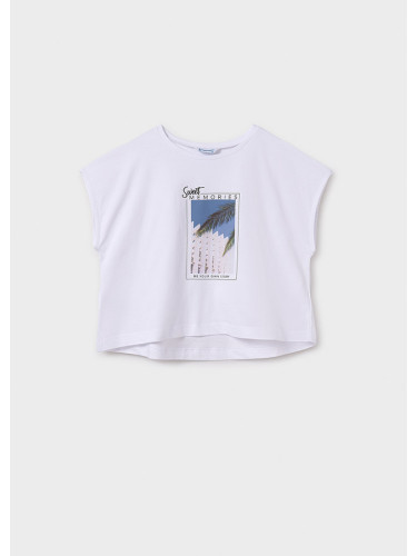 Детска тениска с щампа в бял цвят Mayoral