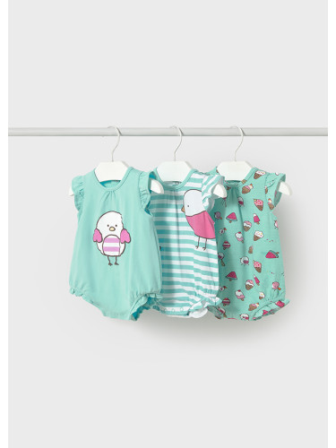 Бебешки комплект от три гащеризона в цвят мента Mayoral