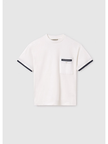 Детска блуза в бял цвят с черни акценти Mayoral