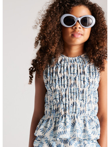 Детски топ с набран ефект в син цвят Mayoral