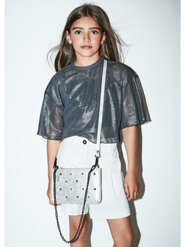 Детски къс панталон с басти в бял цвят Mayoral