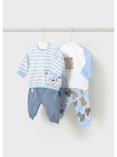 Бебешки комплект от четири части с мече в син цвят Mayoral