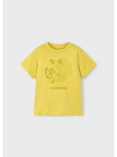 Детска тениска в цвят горчица с носорог Мayoral