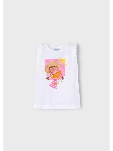 Детски потник в бял цвят с розова щампа Mayoral