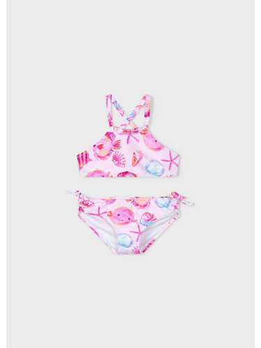 Детски бански от две части в розов цвят с щампа Mayoral