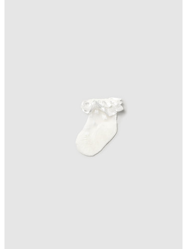 Бебешки официални дантелени чорапи в цвят екрю Mayoral