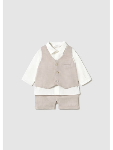 Бебешки официален ленен комплект в бежов цвят Mayoral