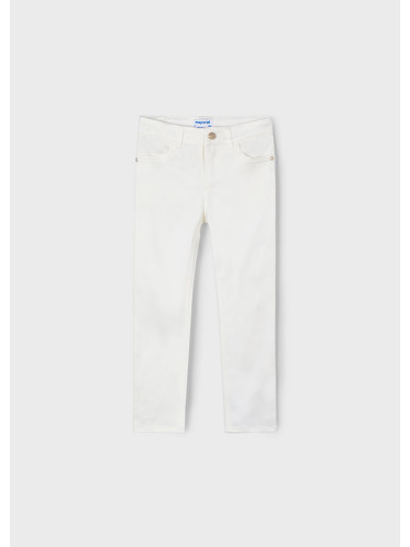 Сатениран детски панталон в бял цвят Mayoral