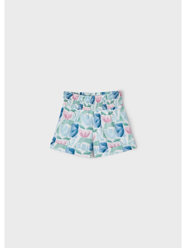 Детски къс панталон на цветя в син цвят Mayoral