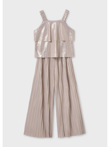 Комплект от плисиран панталон и топ в златист цвят Mayoral