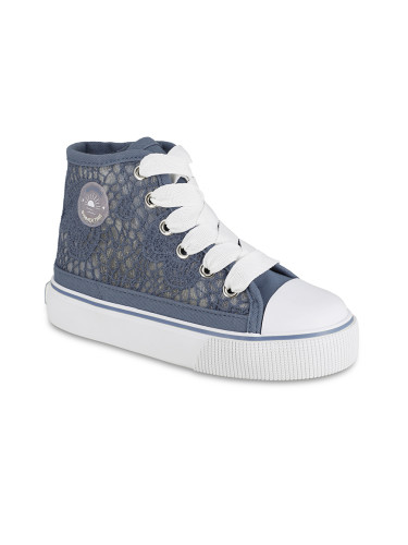 Детски високи кецове в тъмносин цвят с дантела Mayoral